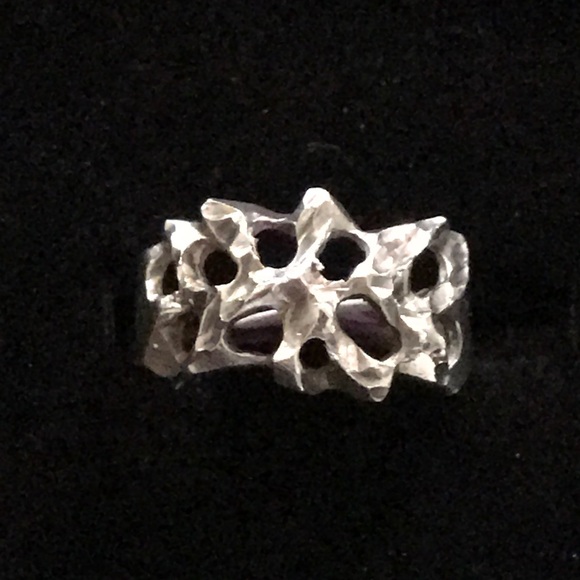 Free form Honeycomb style 925 sterling silver Ring